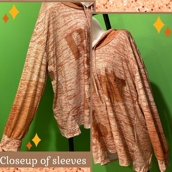 3X NWT HOODED TUNIC KNIT-PRINT IN ORANGE-RED  “ROC” & ROLL LILY BY FIRMIANA - Picture 5 of 12